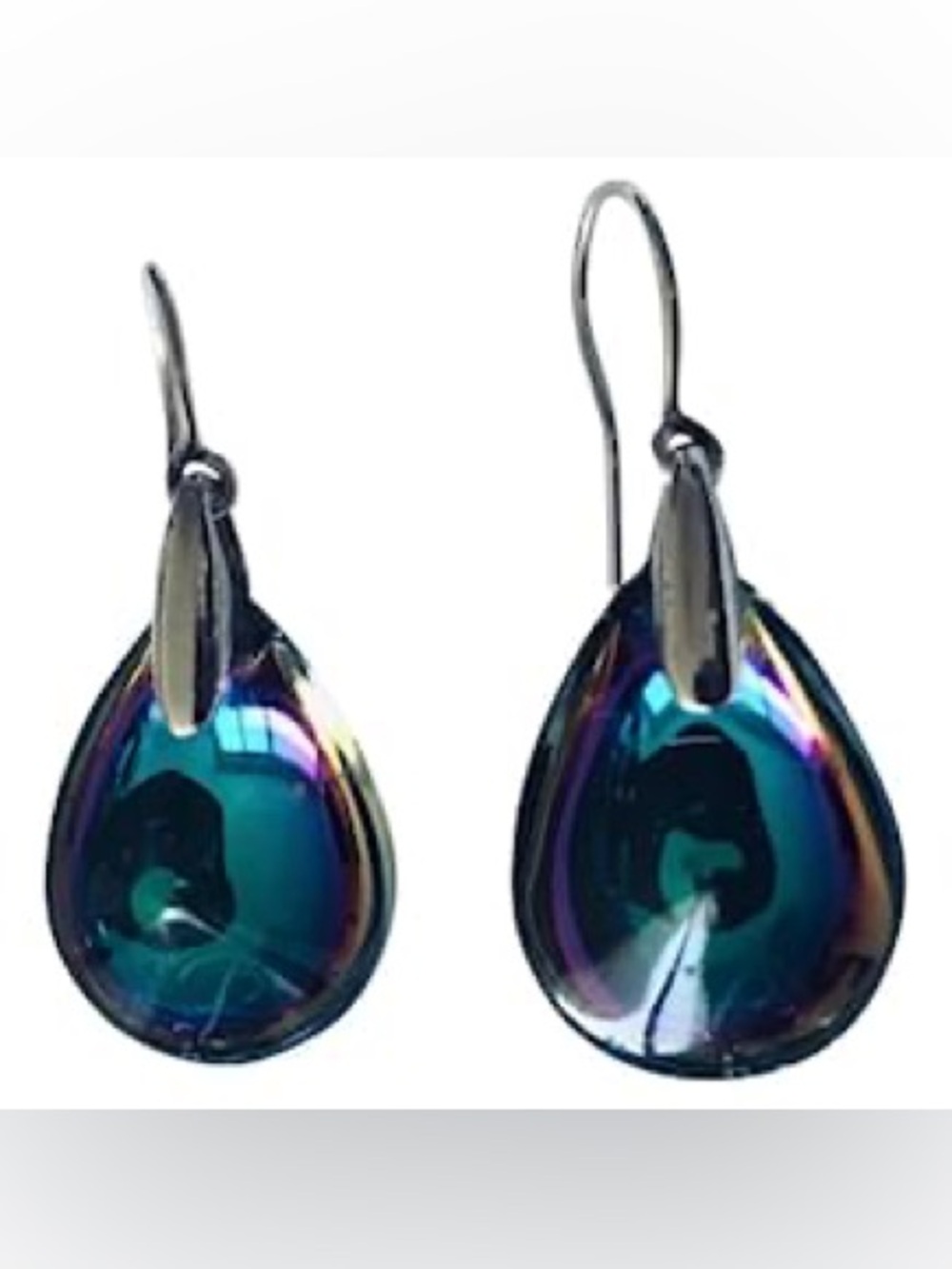 Vintage Baccarat blue earrings 925 silver